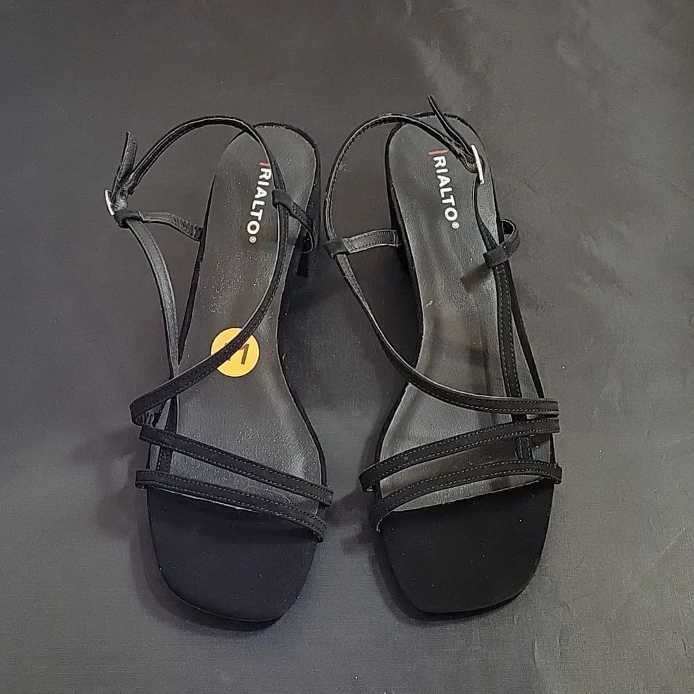 BRAND NEW RIALTO SUEDE MULTI-STRAP ADJUSTABLE BUCKLE SQUARE TOE BLOCK SANDAL